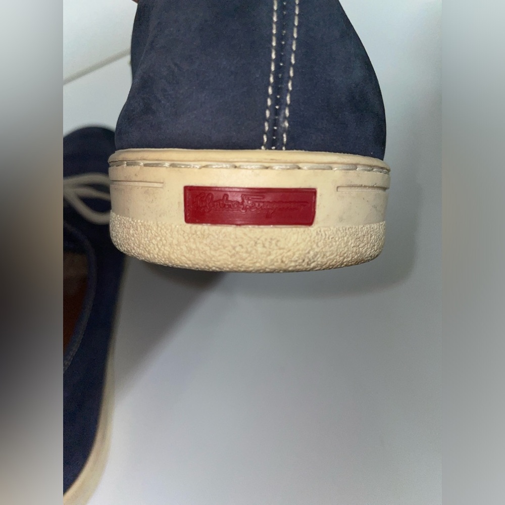 Vintage Salvatore Ferragamo Navy Blue Sneakers Size 12D - Picture 5 of 15